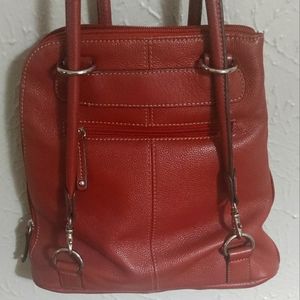 Red Leather Backpack Purse